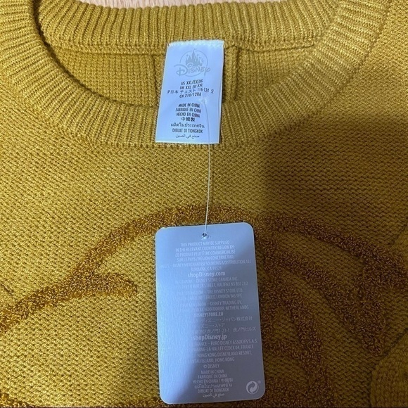 Disney Donald Duck Cable Knit Mustard Yellow Sweater NWT XXL Women’s Disney - Picture 3 of 8